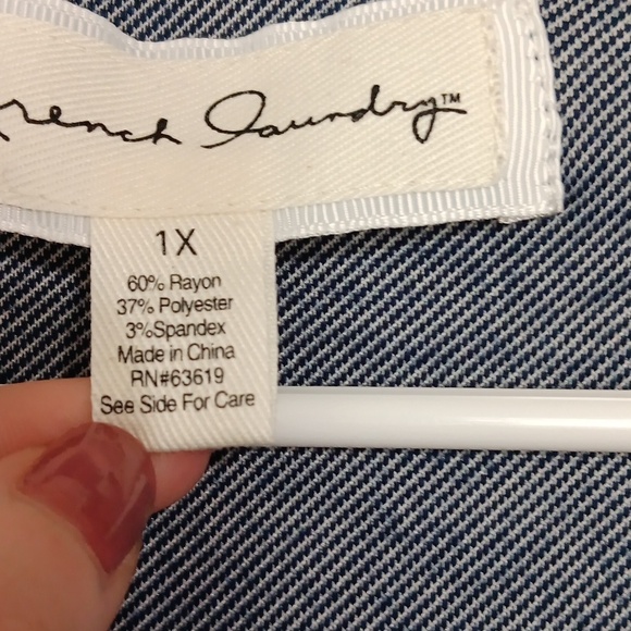 French Laundry Faux Denim Long Sleeve Button Up Size 1X - Picture 3 of 5